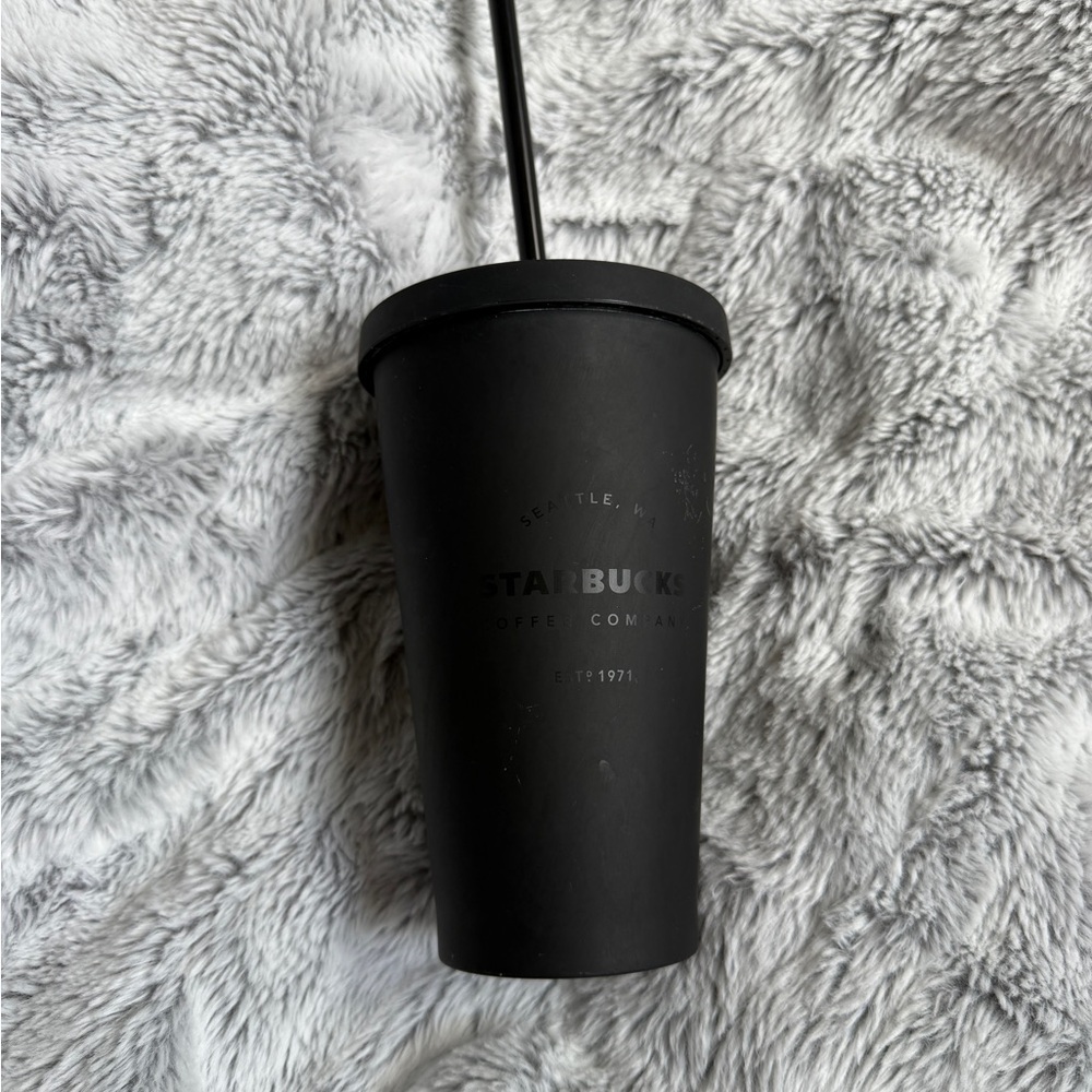 Starbucks Matte Black Tumbler with Straw